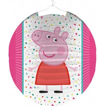 Party dekorace Lampion kulatý prasátko Peepa Pig 25cm na svíčku karton