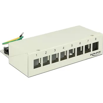 Patch panel Delock Keystone Desktop Patch Panel 8 Port grey 43336