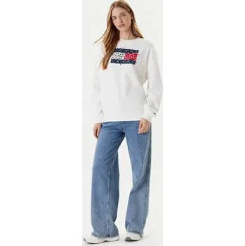 Pánská mikina Tommy Jeans Mikina Floral Flag DW0DW20933 Bílá Relaxed Fit XS