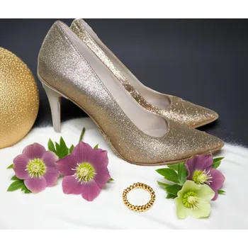 Dámské lodičky Třpytivé lodičky zlaté Velikost obuvi: 34