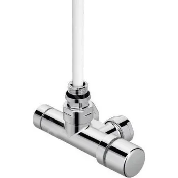 Radiátor Zehnder SET K rohová armatura 50mm, 1-bodová, 1/2", s regulační hlavicí vpravo, připojení vlevo, bílá