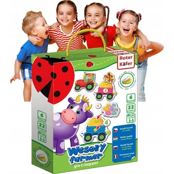 Desková hra Stolní hra VESELÝ FARMÁŘ EDUKAČNÍ HRA HRAČKA ROZVOJOVÁ SADA EDUKAČNÍ SADA HRA PRO DĚTI LOGICKÉ HRY PRO LOGICKÉ MYŠLENÍ SADA RODINNÝCH HER KOSTKY Piatnik