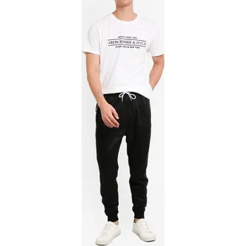 Pánské tričko Abercrombie & Fitch pánské tričko Soft Cotton s krátkým rukávem Logo print bílé