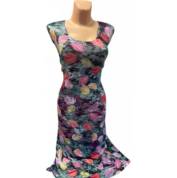 Dámské šaty Šaty bez rukávů GUSTA, Barva Zelená, Velikost XXXL 54, Materiál 96% Viskoza 4% Lycra