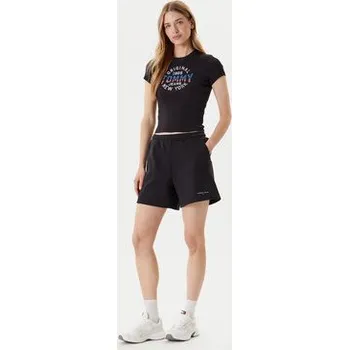 Tommy Jeans Sportovní kraťasy Linear DW0DW21152 Černá Relaxed Fit M