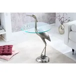 Odkládací stolek WILDLIFE HERON 90cm stříbrný