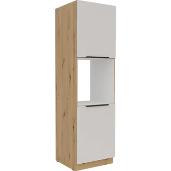 Kuchyňská linka Kuchyň Solea, vysoká skříň 60 DP-210 2F, kašmír/dub artisan