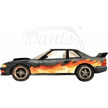 Textilní nažehlovací páska Dante Nažehlovačka Auto drift černé - 6 x 2 cm