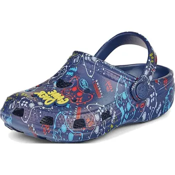 Chlapecké clogsy Coqui Big Frog 8115 – Navy Game, lehké, antibakteriální, s páskem Velikost: 28/29