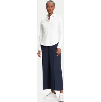 Dámské kalhoty Tommy Hilfiger Kalhoty z materiálu WW0WW45791 Tmavomodrá Wide Leg 40