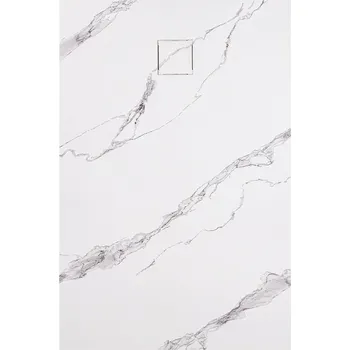 Sprchová vanička BPS-koupelny Obdélníková akrylátová sprchová vanička HYD-OSV-RIKO 120x80 bílý mramor