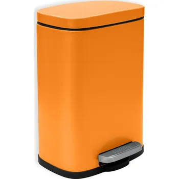 Odpadkový koš Spirella pedálový odpadkový koš Akira, matný oranžový, ocel, 5 l