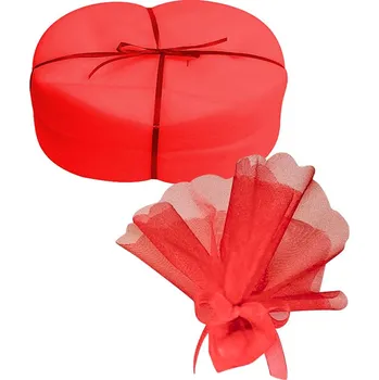 Svatební dekorace Rondo tylové jednobarevné 25cm (červená) 25ks/balení