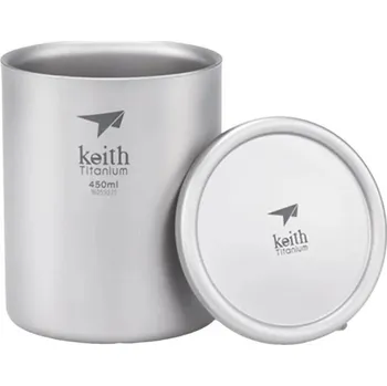 Termohrnek KEITH Titanový hrnek s dvojitou stěnou a víčkem 450 ml