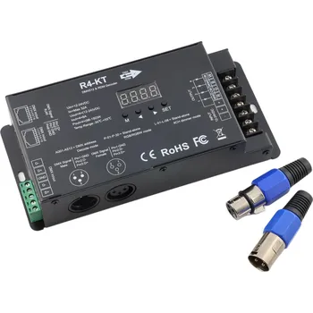 Napájecí zdroj pro osvětlení DMX/RDM LED Dekodér GLS‑R4‑KT (DC 12–24 V, 4 kanály, 32 A)