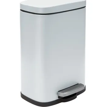 Odpadkový koš Spirella pedálový odpadkový koš Akira, matný bílý, ocel, soft-close, 12 l