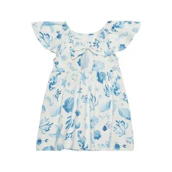 Dámské oblečení United Colors Of Benetton Letní šaty 34VAGV010 Modrá Relaxed Fit 110