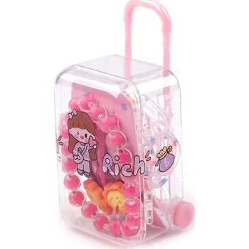 Náramek Dětský náramek, pukačky a gumičky v boxu kufr Varianta: 3 pink slunce, Balení: 1 sada