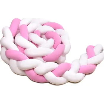 mantinel do postýlky T-tomi Pletený mantinel 220 cm White + Pink