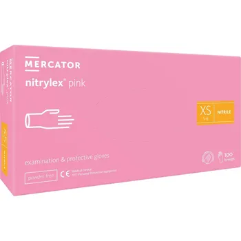 Rukavice na úklid NITRYLEX PINK - Nitrilové rukavice (bez pudru) růžové, 100 ks, S