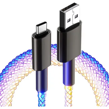 Datový kabel MXM Nabíjecí a synchronizační USB / USB-C kabel s podsvícením, 1 metr
