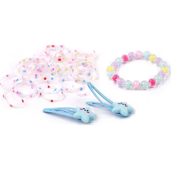 Náramek Dětský náramek, pukačky a gumičky v boxu kufr Varianta: 5 multikolor hvězda, Balení: 1 sada