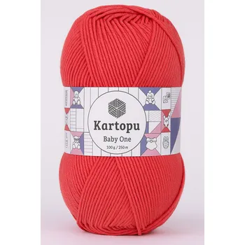 Příze Pletací / háčkovací příze Kartopu BABY ONE K254 tmavě lososová, jednobarevná, antipillingová, 100g/250m