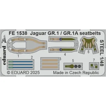 Plastikový model Eduard 1/48 Jaguar GR.1 / GR.1A seatbelts STEEL (AIRFIX)