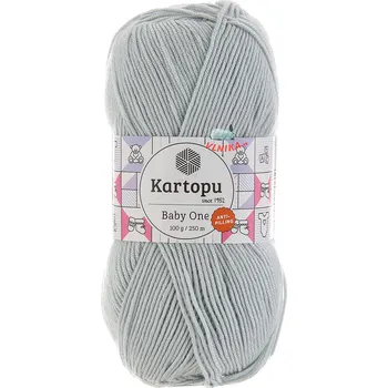Příze Pletací / háčkovací příze Kartopu BABY ONE K993 šedá, jednobarevná, antipillingová, 100g/250m