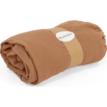 Prostěradlo Mušelínové prostěradlo Ourbaby 160x80 cm - toffi