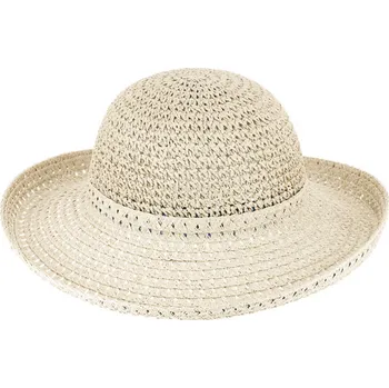 Klobouk Fiebig - Headwear since 1903 Dámský letní béžový klobouk Cloche - nemačkavý letní klobouk s větší krempou Velikost: Unisize (S-XL)