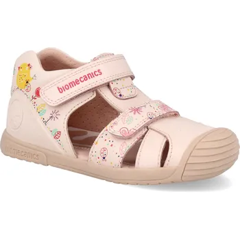 Dívčí sandály Barefoot dětské sandály Biomecanics - Sauvage Cotton růžové Velikost: 21