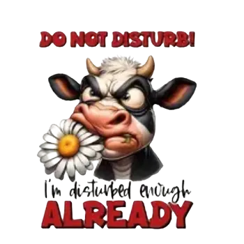 Nášivka Nažehlovací obrázek - kráva s hláškou VI (6,5 x 8,0 cm)