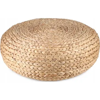 Taburet KULATÝ DEKORATIVNÍ TABURET TABURET Z VODNÍHO HYACINTU BOHO 60x60x20 cm