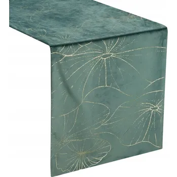 Obraz Ubrus Eurofirany zelený květinový polyester 35 x 140 cm