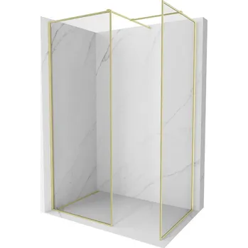 Mexen Kioto-F sprchová stěna Walk-in s rámem 110 x 105 cm, transparentní 8 mm, zlatá kartáčovaná - 800-110-202-04-55-105 Sprchové stěny