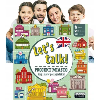 Desková hra Stolní hra LET’S TALK PROJEKT MIASTO – Hra pro výuku angličtiny, vzdělávací hračky pro děti, vzdělávací sada, logická hra, sada Edgard