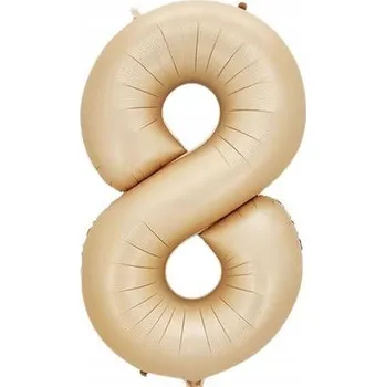 Balónek Foliový balónek Číslice 8. narozeninový 100 cm Pudrový Béžový Velký XXL 40" VivaParty