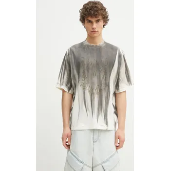 Pánské tričko Bavlněné tričko Marcelo Burlon Fire Heart Spray Boxy T-Shirt Ecru Mediu CMAA05AS25JER0096F06 béžová 01X, vel. S