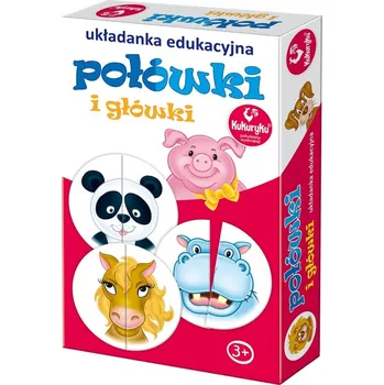 Desková hra Desková hra Skládačka Půlky a Hlavičky vzdělávací dětská hra puzzle pro děti logické skládačky Kukuryku