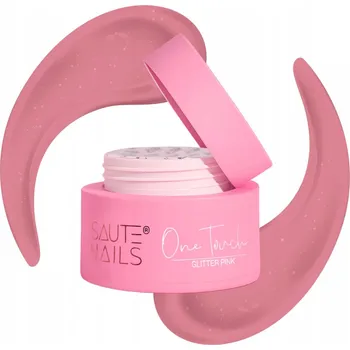 Lak na nehty Stavební Gel Saute Nails One Touch Glitter Pink