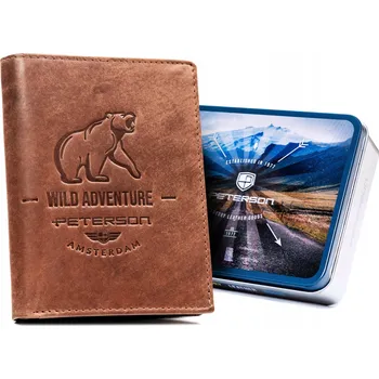 Peněženka Peterson pánská peněženka z přírodní kůže hnědá - muž