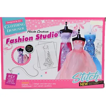 Doplněk pro panenku SADA PRO NÁVRHÁŘKU OBLEČENÍ KREATIVNÍ STUDIO MÓDY ŠITÍ OBLEČKŮ PRO PANENKY