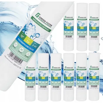 vodní filtr Pěnový filtr na vodu, filtrační vložka 10" 1 mikron, 10 ks Green Filter