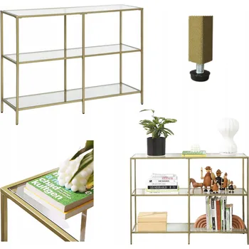 Konferenční stolek Konzolový Stolek Vasagle zlatá matná 100 x 73 x 30 cm