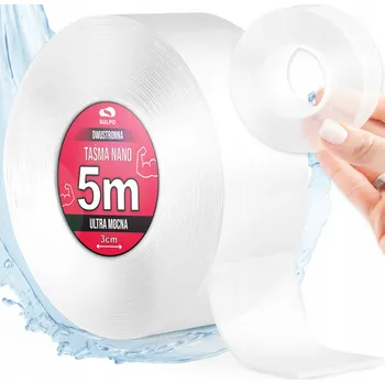 Lepicí páska UNIVERZÁLNÍ oboustranná lepicí páska DLOUHÁ 5m x 3cm na jakýkoliv povrch SILNÁ