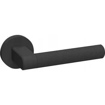 Dveřní kování NOMET LUXURY klika GRETA černá hluboká matná P61 rozeta kulatá struktura