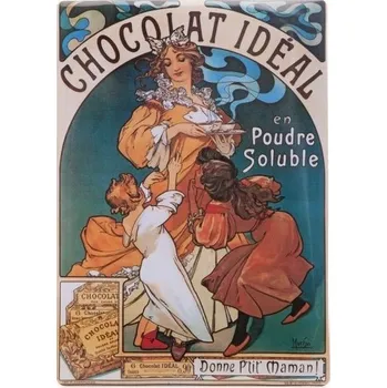 Obraz Cedule Alfons Mucha – Chocolat Ideal, 15 x 21 cm