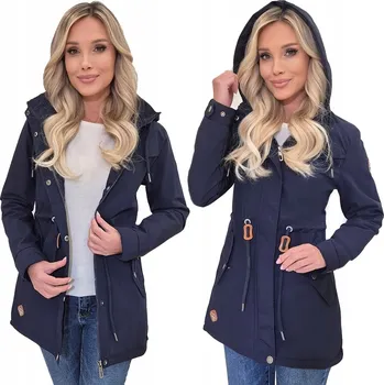 Dámská softshellová bunda PODZIMNÍ DÁMSKÁ BUNDA KLASICKÁ PŘECHODNÁ PARKA S KAPUCÍ S
