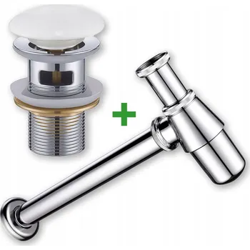 Sifon SADA: UZÁVĚR KLIK-KLAK S PŘEPADEM, KERAMICKÝ BÍLÝ + UMYVADLOVÝ SIFON